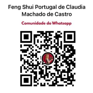 Consultora de Feng Shui Portugal - Cláudia Machado de Castro com QR code para Comunidade do WhatsApp.